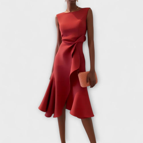 Juliette – Draped Asymmetric Midi Dress