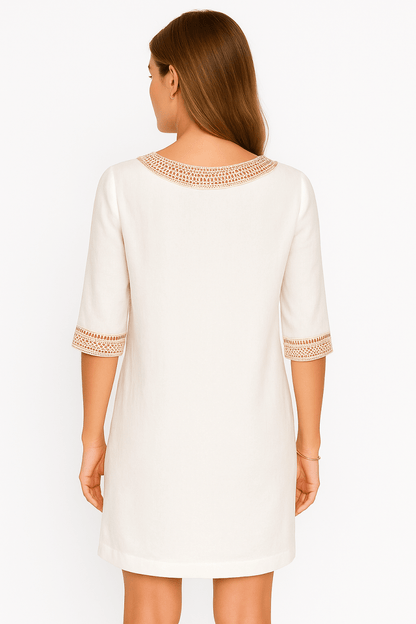 Linen Blend Midi Dress