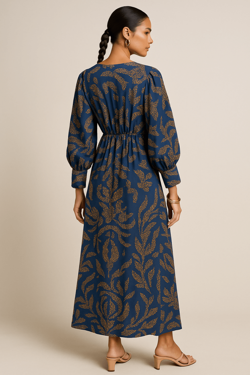 V-Neck Midi Dress