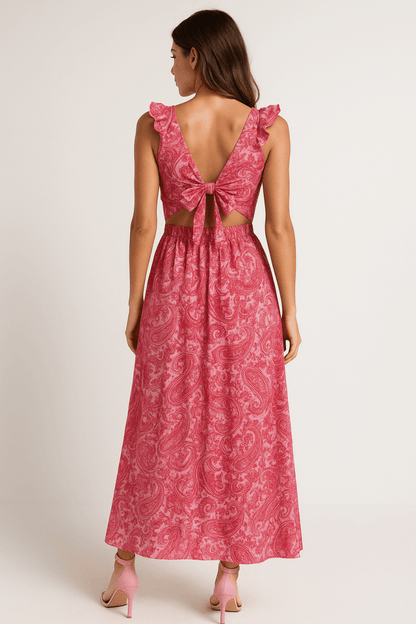 Floral V-Neck Summer Maxi Dress