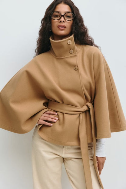 ✦ Élodie Belted Cape Coat
