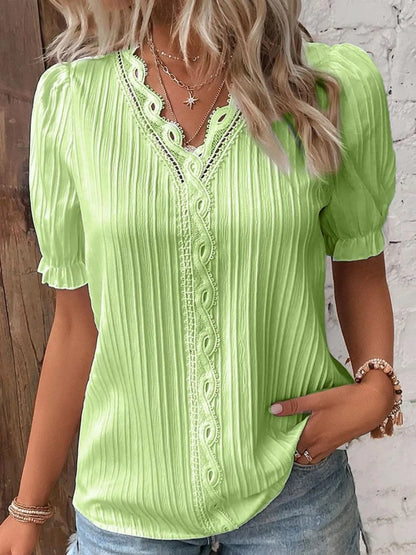 Calestra™ | Ivory Lace Whisper Blouse