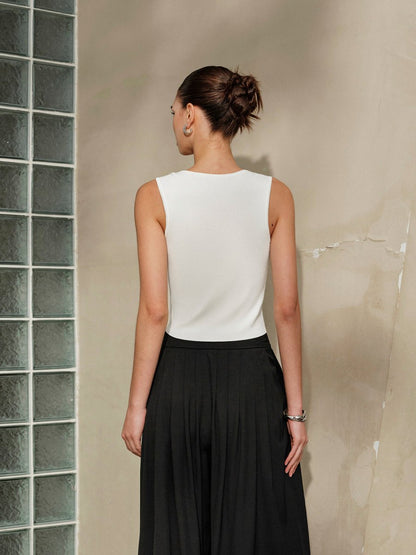 Delicate-Strap Crop Knit Top