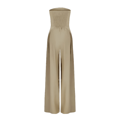 Wide Leg Strapless Jumpsuit