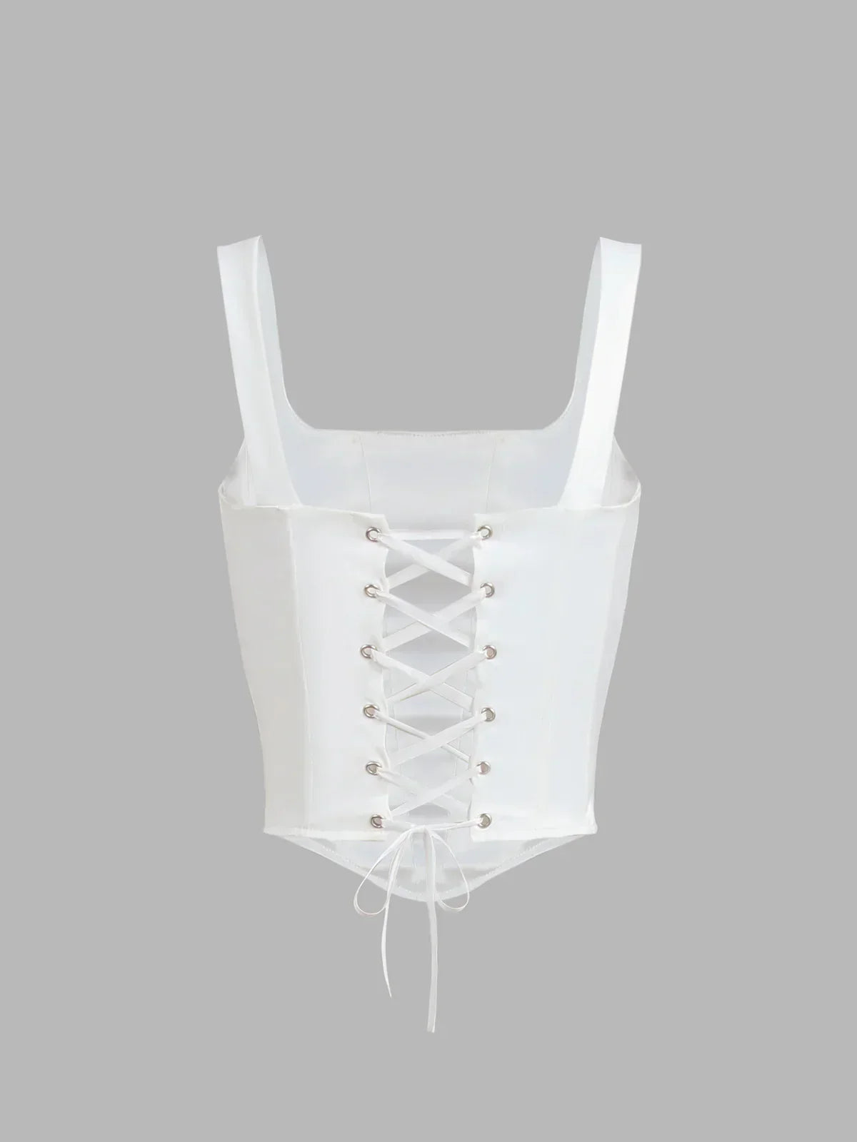 Ivory Glow Tie-Back Corset Top