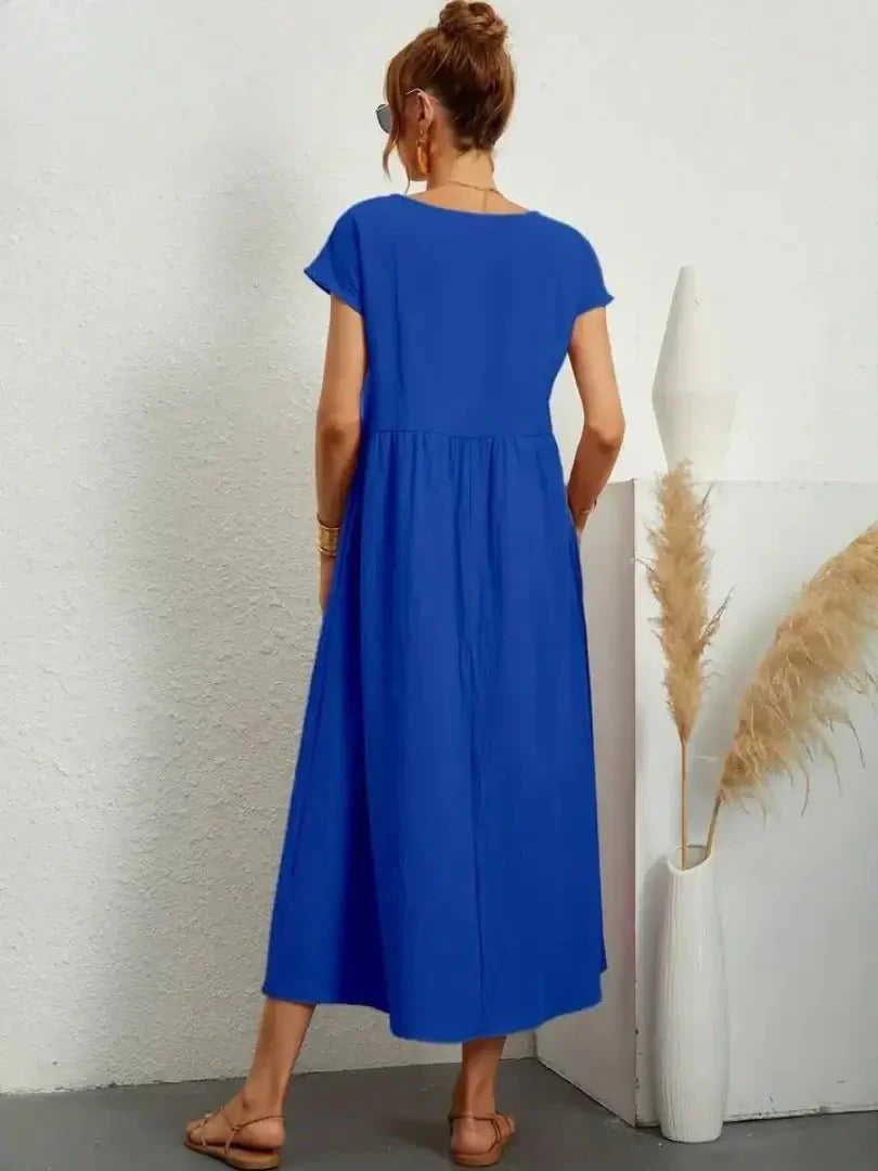 Relaxed Midi Dress with Pockets