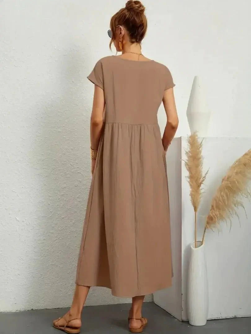 Relaxed Midi Dress with Pockets