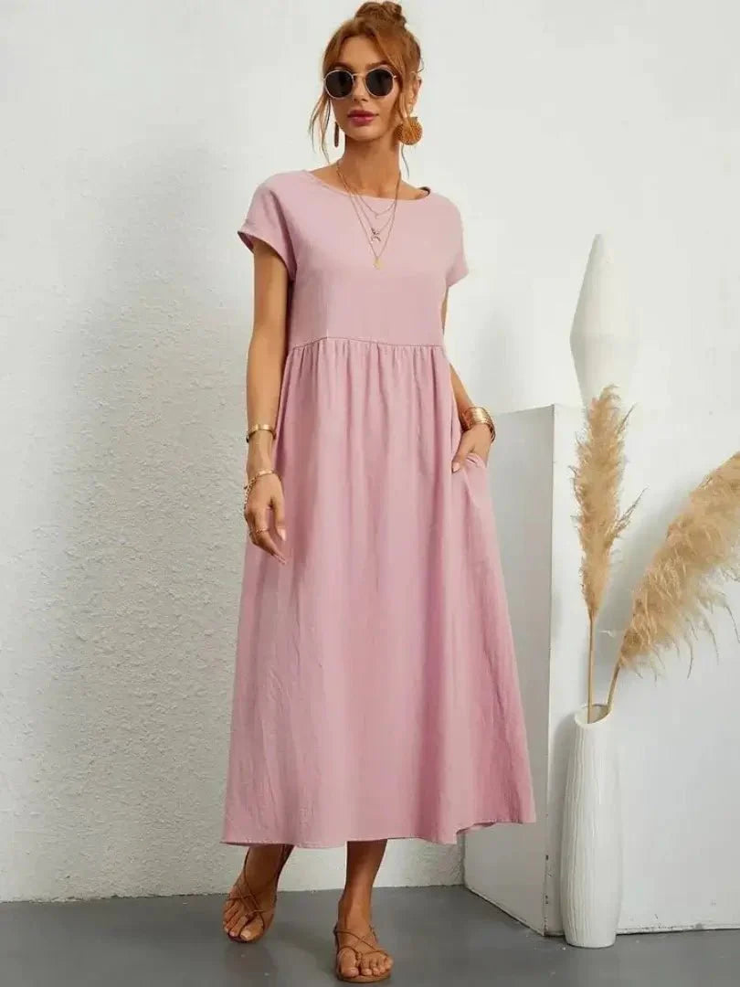 Relaxed Midi Dress with Pockets