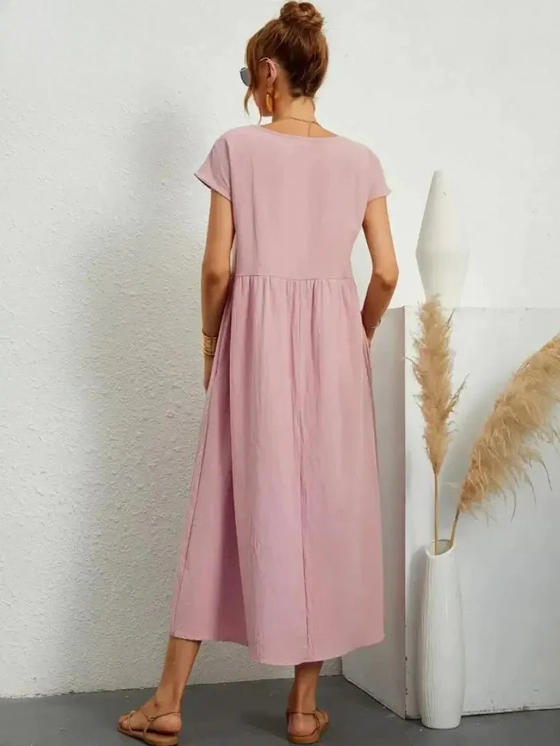 Relaxed Midi Dress with Pockets