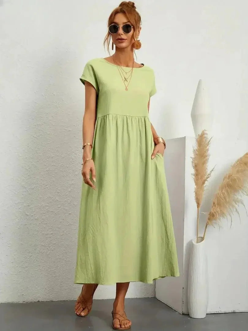 Relaxed Midi Dress with Pockets