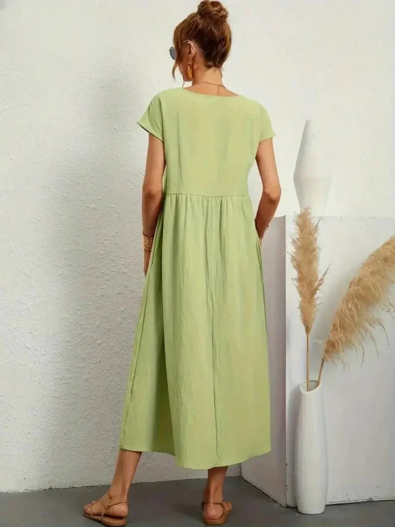 Relaxed Midi Dress with Pockets