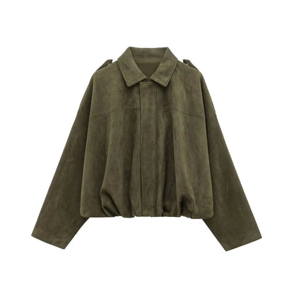 ✦ Valeria Suede Bomber Jacket