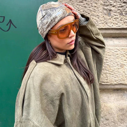 ✦ Valeria Suede Bomber Jacket