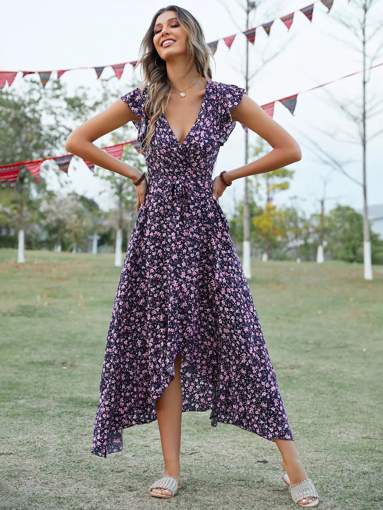 Sleeveless Floral Dress