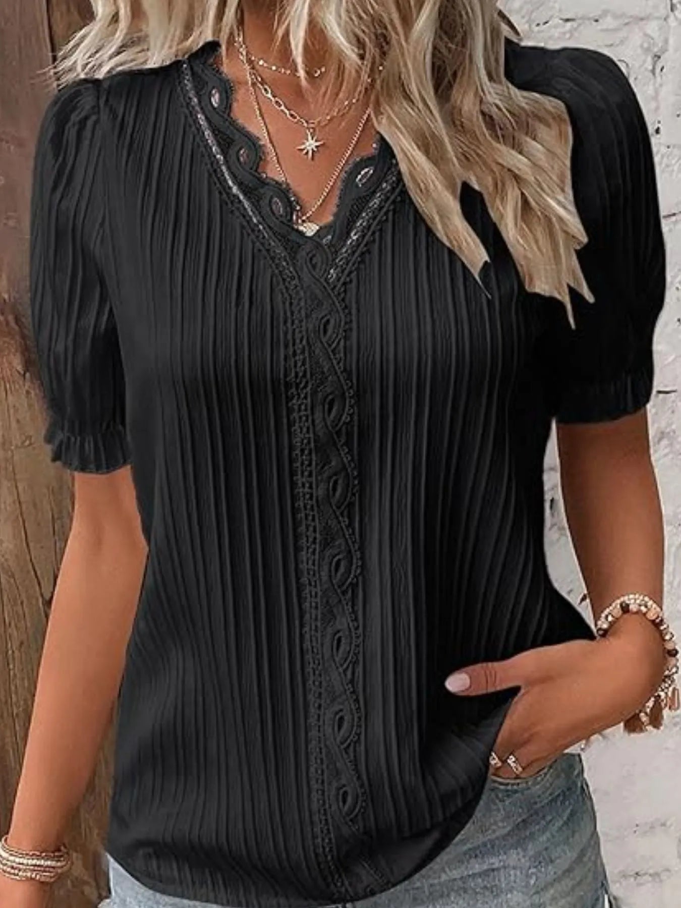Calestra™ | Ivory Lace Whisper Blouse