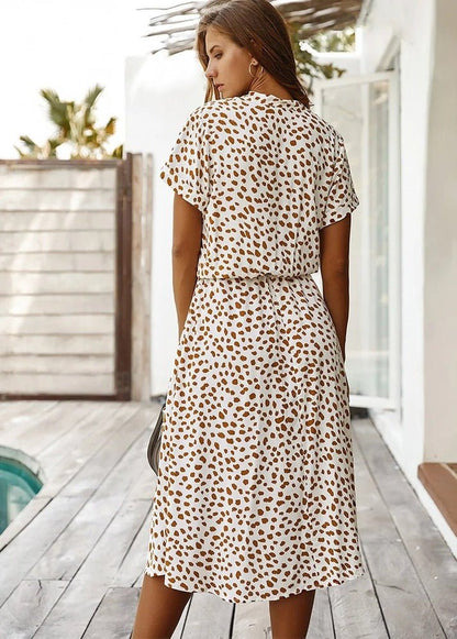 Amber - Printed V-Neck Dress
