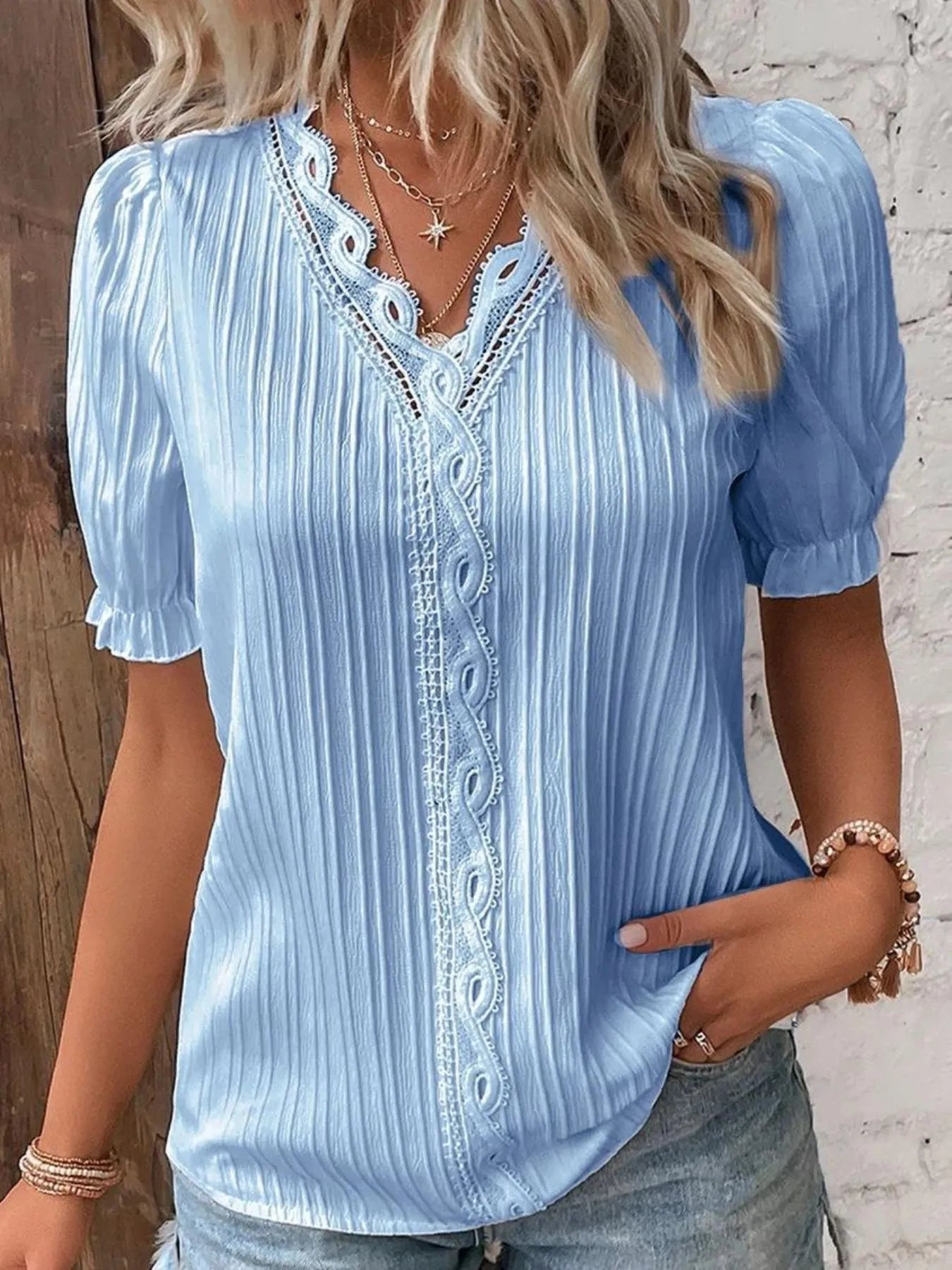 Calestra™ | Ivory Lace Whisper Blouse