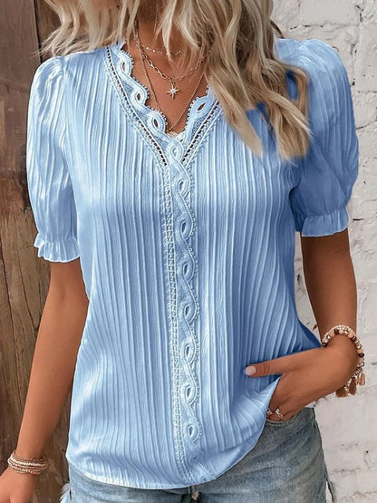 Calestra™ | Ivory Lace Whisper Blouse
