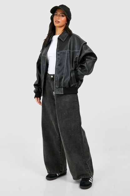 Julia™ Leather Bomber Jacket