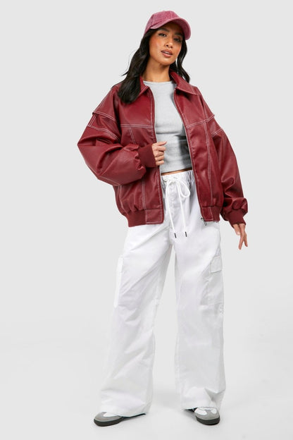 Julia™ Leather Bomber Jacket