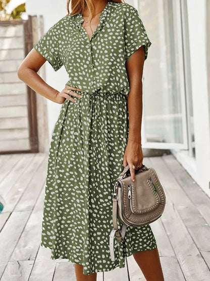 Amber - Printed V-Neck Dress