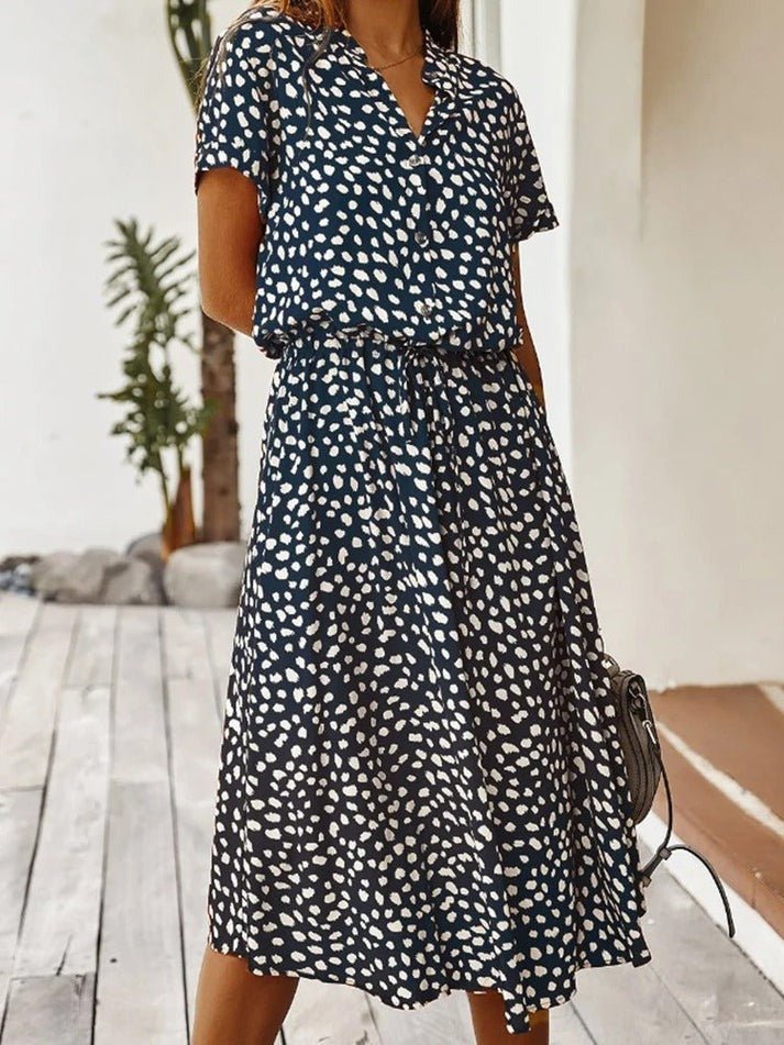 Amber - Printed V-Neck Dress