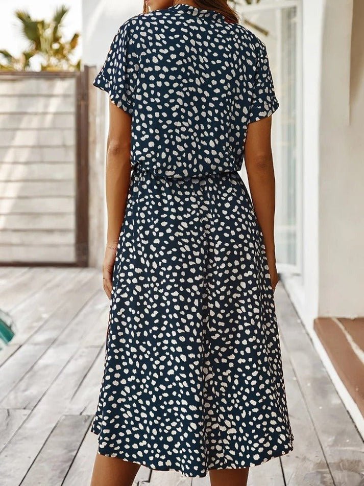 Amber - Printed V-Neck Dress