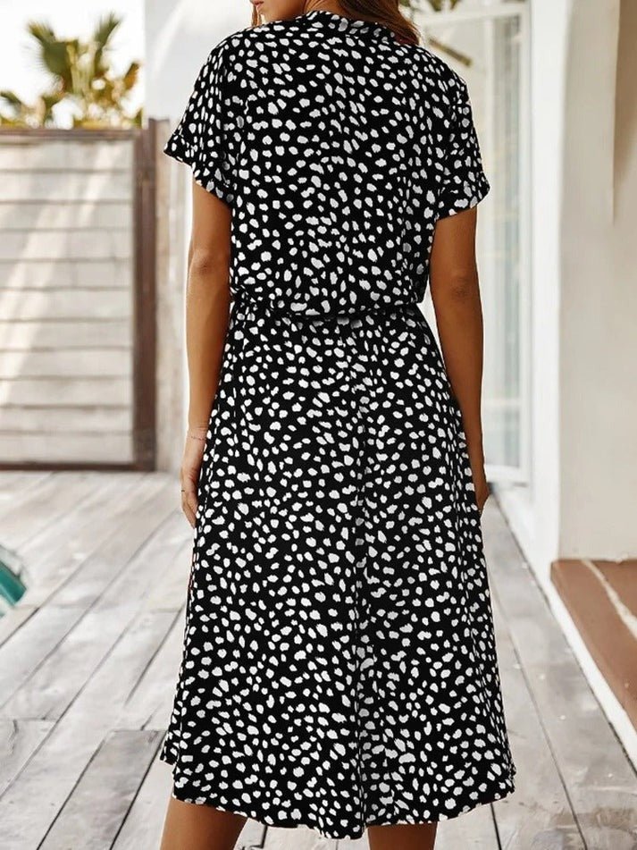 Amber - Printed V-Neck Dress