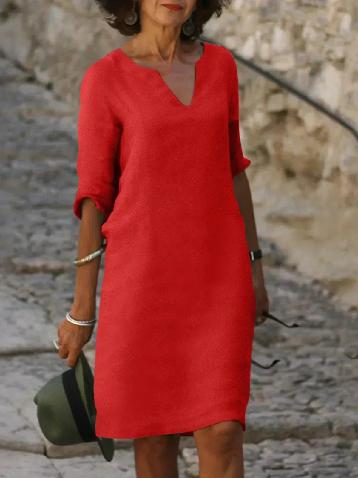 Chelsea - Casual V-Neck Dress